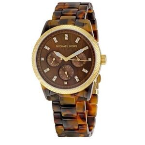 Michael Kors Tortoiseshell and Gold Watch MK-5038